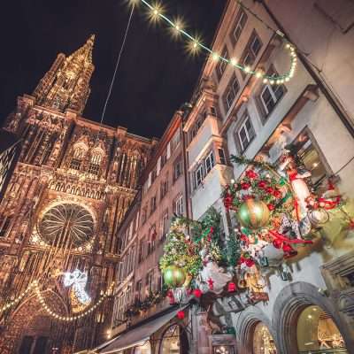 Cathédrale Notre-Dame de Strasbourg et rue Mercière